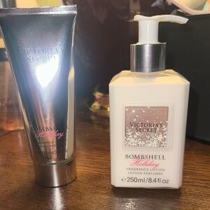 Victoria's Secret Bombshell Holiday Lotion & Cream Set - Silver and Cream